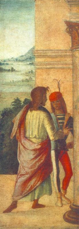 COSTA, Lorenzo Two Young Man at a Column (detail) dfg china oil painting image